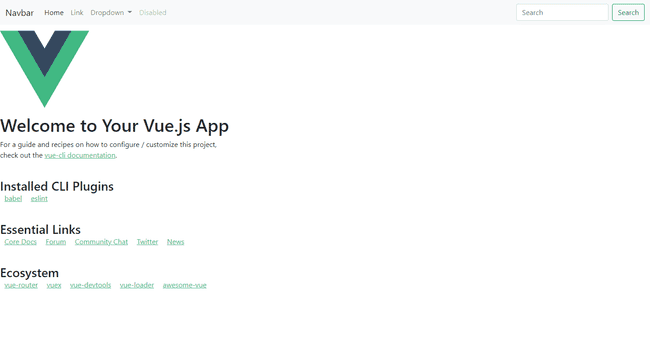 default vue app